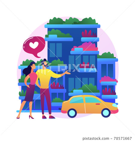 Vertical green city abstract concept vector illustration. 78571667