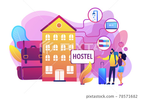 Hostel services concept vector illustration 78571682