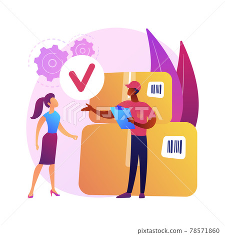 Parcel delivery and unpacking vector concept metaphor. Parcel delivery and unpacking vector concept metaphor. 78571860