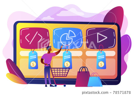 Digital service marketplace concept vector illustration. 78571878