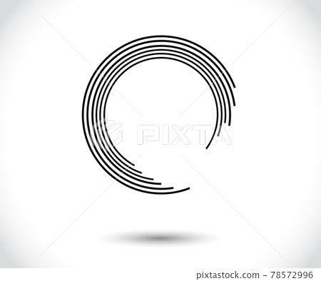 Abstract Lines in Circle Form, Design element, Geometric shape, Striped border frame for image, Technology round Logo, Spiral Vector Illustration 78572996