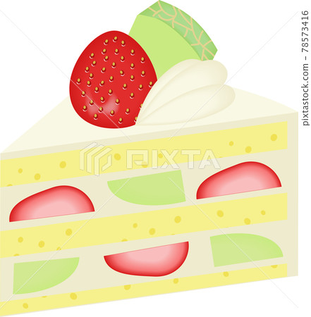 Strawberry and melon cake 78573416