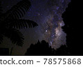 Scorpio upside down with Japan over the crevice of the Milky Way seen through the gaps between vegetation [New Zealand] 78575868