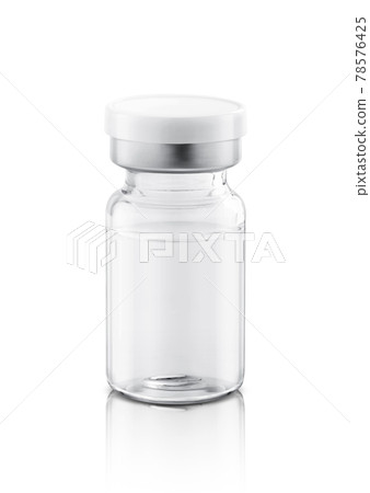 Vaccine bottle for label design mock-up isolated on white background 78576425