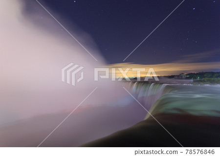 Canada_Niagara Falls 夜景和冬季三角 78576846