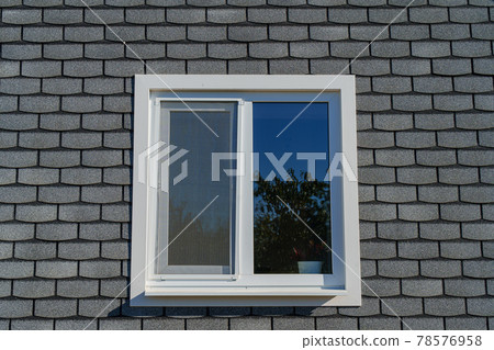 Shingles texture - close up view of asphalt roofing shingles 78576958