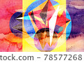 Abstract geometric watercolor retro background 78577268