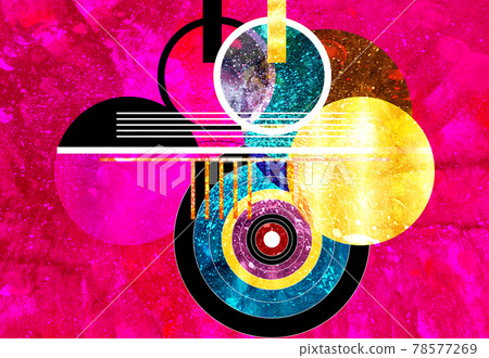 Abstract geometric watercolor retro background 78577269