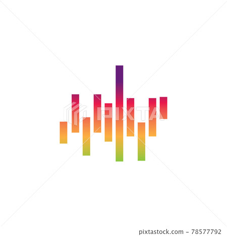 Sound waves logo line vector Sound waves logo line vector 78577792