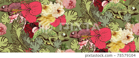 flower-tropical-chamelion-seamless-patter flower-tropical-chamelion-seamless-patter 78579104