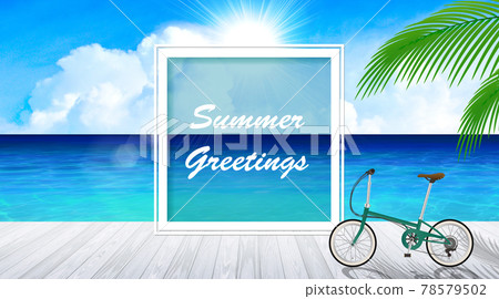 A resort area with a marine blue sea, summer image background material A resort area with a marine blue sea, summer image background material 78579502
