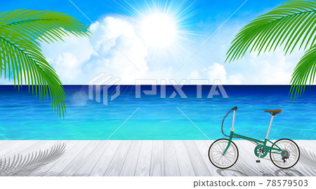 一片海洋藍海的度假區，夏日形象背景素材 78579503