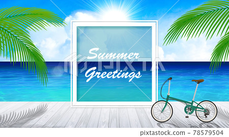 A resort area with a marine blue sea, summer image background material A resort area with a marine blue sea, summer image background material 78579504