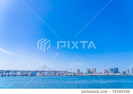 Cityscape of Tokyo From Toyosu Gurui Park to Rainbow Bridge Cityscape of Tokyo From Toyosu Gurui Park to Rainbow Bridge 78580596