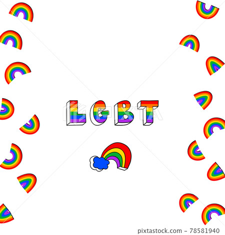 Set of LGBT icons. Flag LGBT, hearts, rainbow. Template design, vector illustration. Love wins. Geometric shapes in the colors on the rainbow. Colorful symbols. Gay pride collection. Banner 78581940