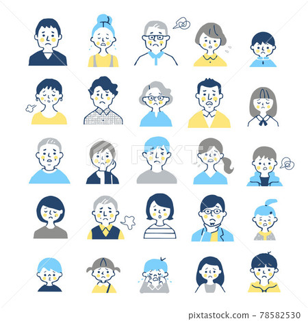 Face set of people of various ages (negative) 78582530