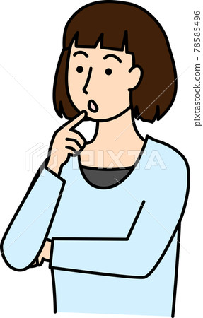 Illustration of a woman thinking about something Illustration of a woman thinking about something 78585496