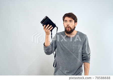 photographer with camera hobby technology studio lifestyle creative light background photographer with camera hobby technology studio lifestyle creative light background 78586688