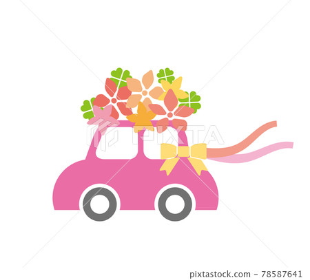 花車粉紅色白色背景 78587641