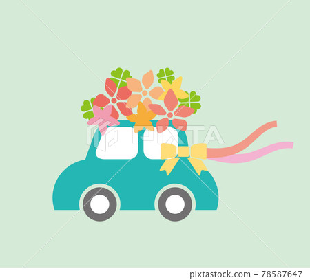 Flower car green 78587647