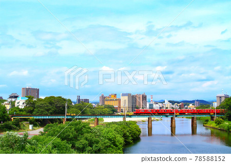 Okazaki cityscape and Meitetsu train scenery Okazaki cityscape and Meitetsu train scenery 78588152