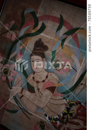 Ceiling painting of the outer camp of the main hall of Sensoji Temple in Tokyo 78589739