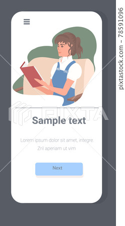beautiful girl reading book while sitting on chair coronavirus pandemic quarantine stay home concept beautiful girl reading book while sitting on chair coronavirus pandemic quarantine stay home concept 78591096