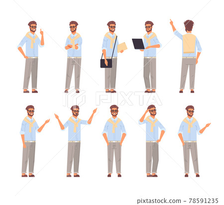 set businessman in different poses gesture emotions and body language concept set businessman in different poses gesture emotions and body language concept 78591235