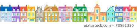 Street with colorful European houses Street with colorful European houses 78591330
