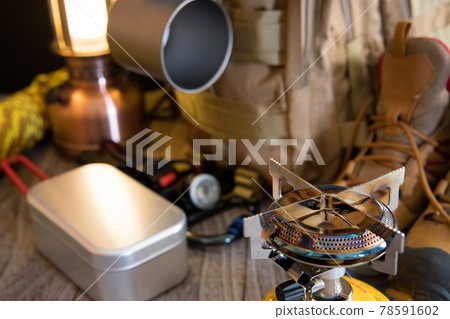 Outdoor mountaineering camping equipment close-up material 78591602