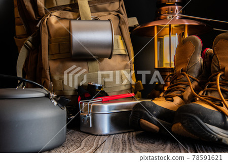 Outdoor mountaineering camping equipment close-up material Outdoor mountaineering camping equipment close-up material 78591621