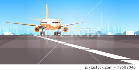 airport terminal with aircraft flying plane taking off cityscape background airport terminal with aircraft flying plane taking off cityscape background 78592046