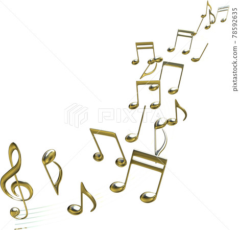金幣和五線譜 CG 插圖 金幣和五線譜 CG 插圖 78592635