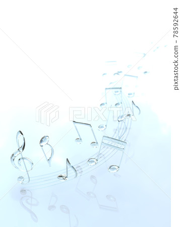 玻璃筆記和五線譜 2 背景 CG 插圖垂直 玻璃筆記和五線譜 2 背景 CG 插圖垂直 78592644