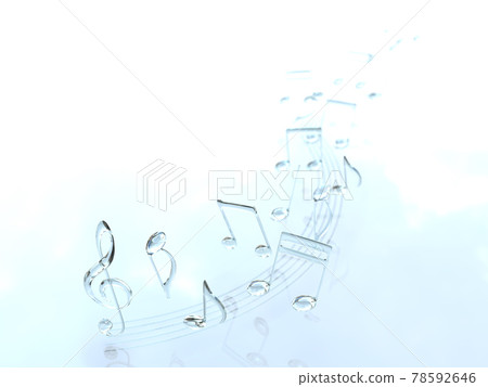 玻璃筆記和五線譜 2 背景 CG 插圖側 玻璃筆記和五線譜 2 背景 CG 插圖側 78592646