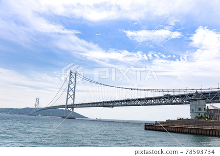 Sonbun Memorial Hall and Seto Inland Sea in Kobe Maiko Park in summer 78593734