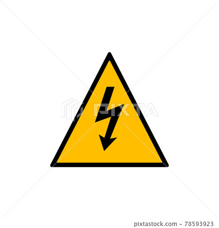 High voltage sign. Vector illustration, flat design. High voltage sign. Vector illustration, flat design. 78593923