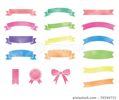 Ribbon frame set watercolor Ribbon frame set watercolor 78594715