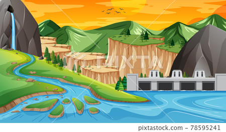 Land and water geography landscape Land and water geography landscape 78595241