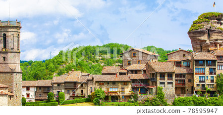 Medieval Catalan village in the subregion of the Collsacabra, Spain Medieval Catalan village in the subregion of the Collsacabra, Spain 78595947