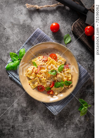 Ravioli with cheese and chilli Ravioli with cheese and chilli 78596062