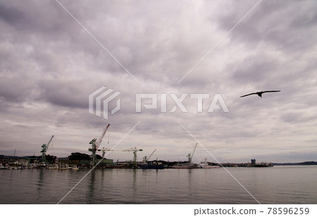 Seaside scenery with a dock, Shiogama Port (Shiogama City, Miyagi Prefecture) Seaside scenery with a dock, Shiogama Port (Shiogama City, Miyagi Prefecture) 78596259
