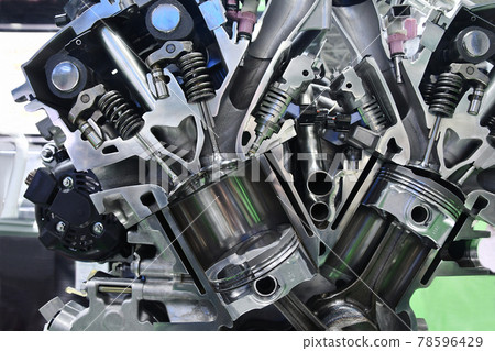 Cut model of automobile engine Cut model of automobile engine 78596429