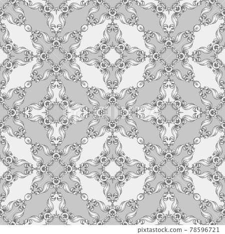 Abstract seamless pattern, vintage black and white background, swirl pattern Abstract seamless pattern, vintage black and white background, swirl pattern 78596721