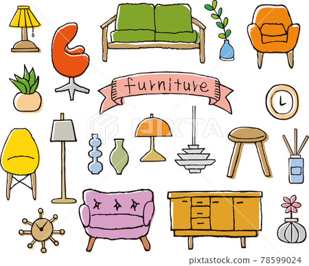 Handwritten furniture color - Stock Illustration [78599024] - PIXTA