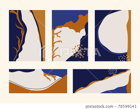Set of advertising hand drawn organic shapes... - Stock Illustration ...