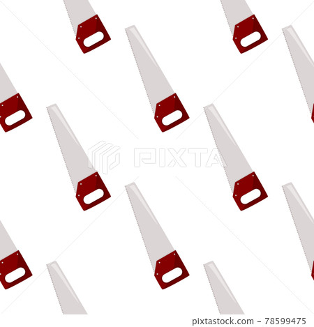 Detailed background with hand saw. Simple vector tool for repair seamless pattern. 78599475