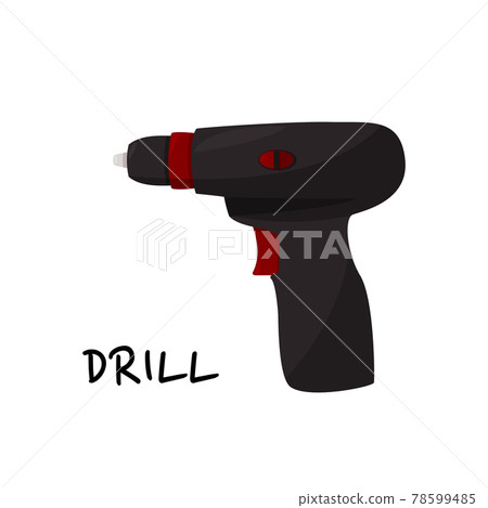 Drill vector illustration. Isolated for graphic and web design. Realistic screwdriver on white background. 78599485