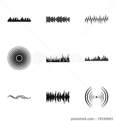Noise icons set, simple style Noise icons set, simple style 78599665