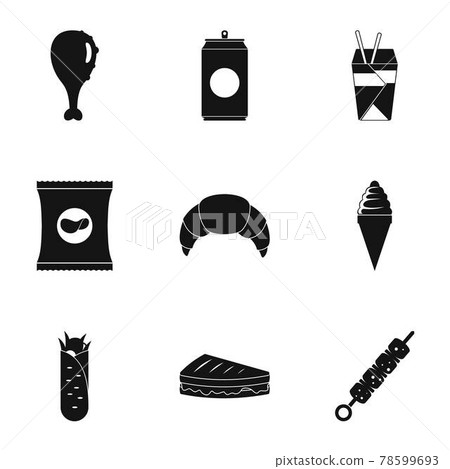 Swallow icons set, simple style Swallow icons set, simple style 78599693